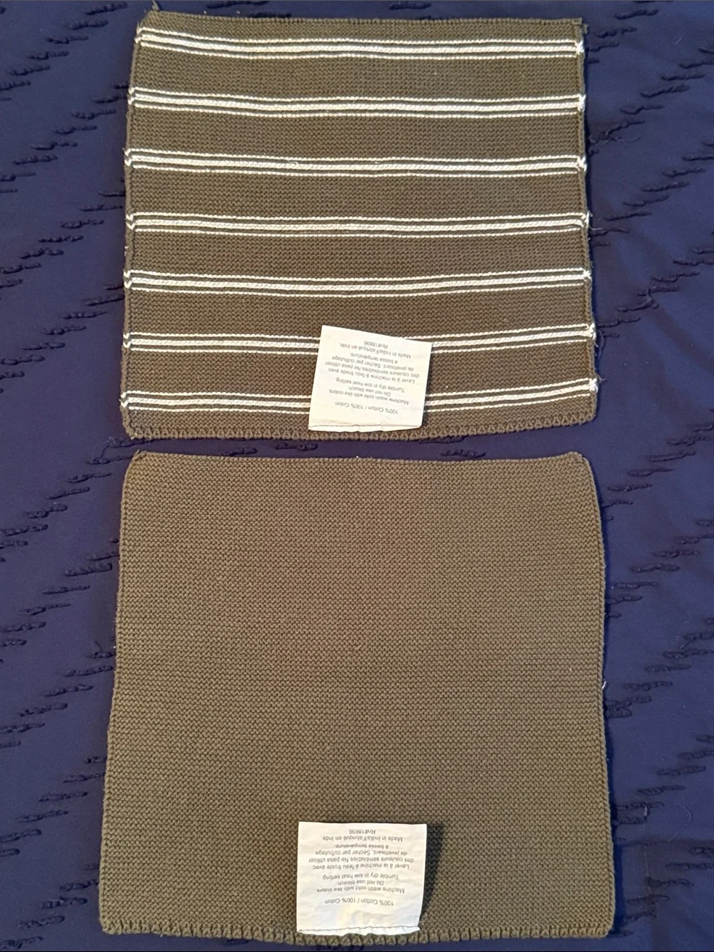 NWOT 100% Cotton Olive Green Wash Cloth Duo